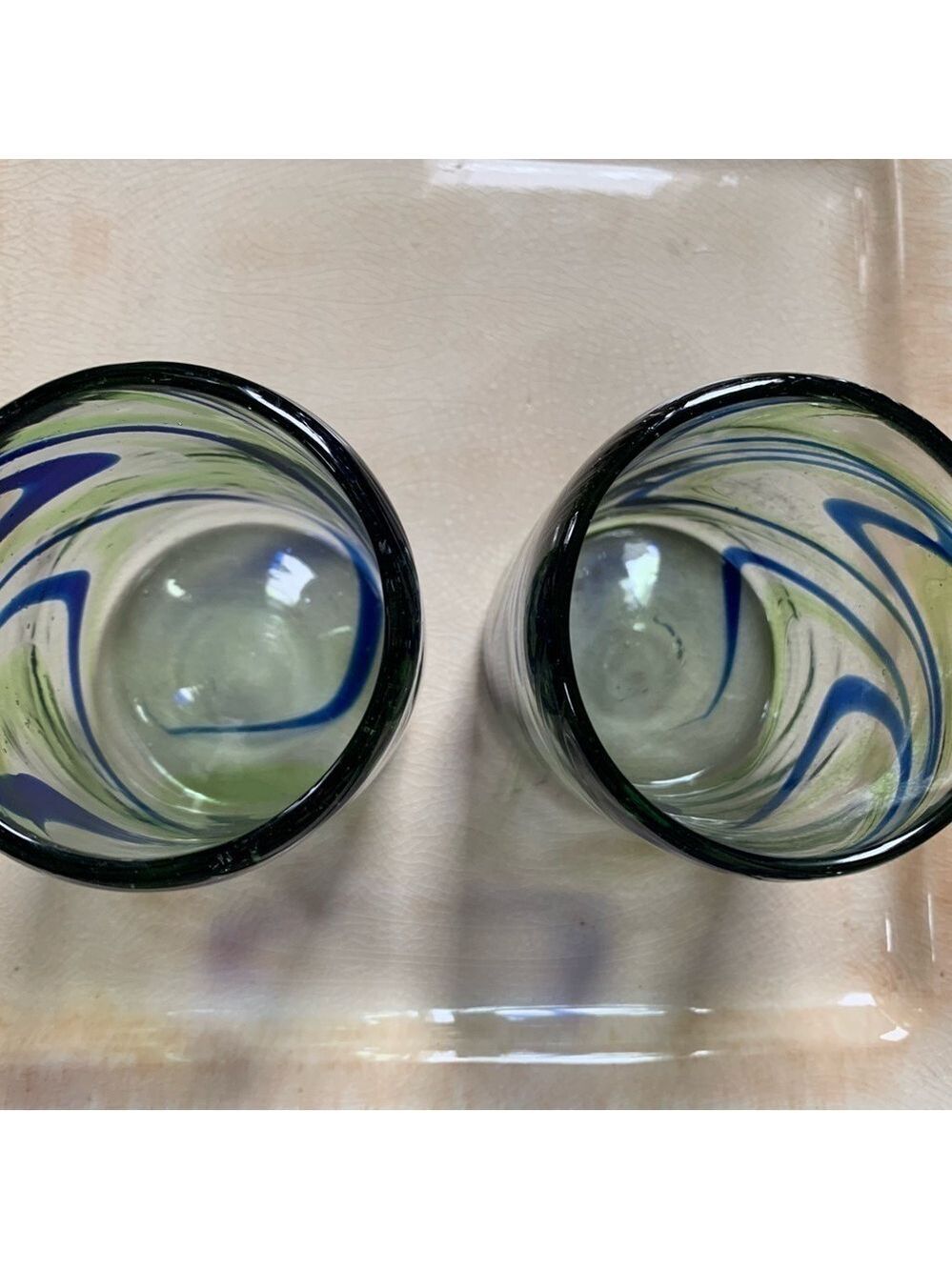 Vintage Hand Blown Glasses Set of 2 - Picture 2 of 3